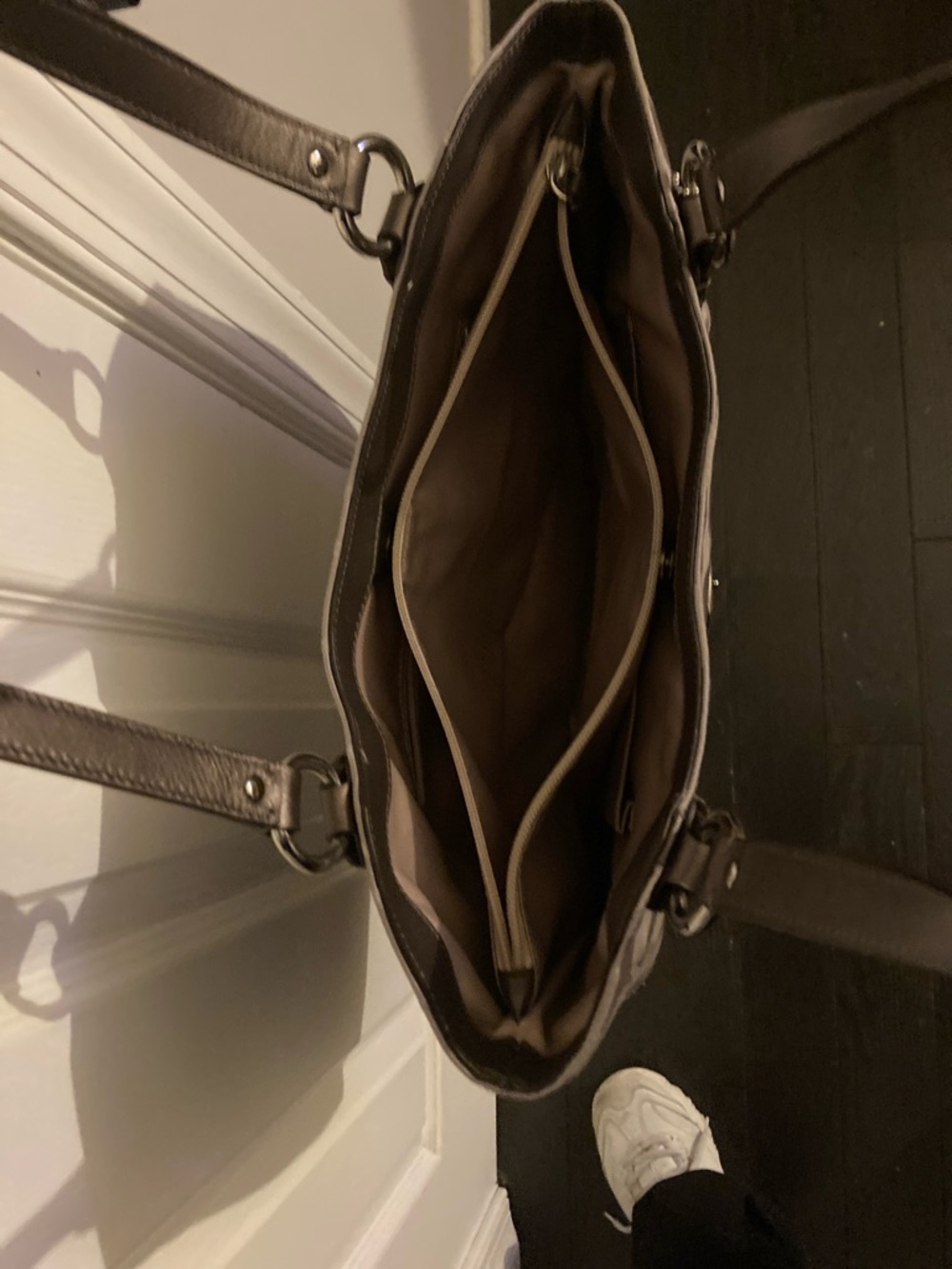 Coach Gray Signature Tote with Pewter Gray Trim - Picture 5 of 8